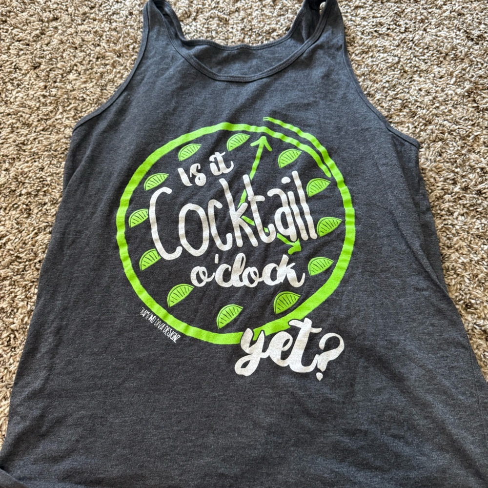 Gray and Green Cocktail Tank Top